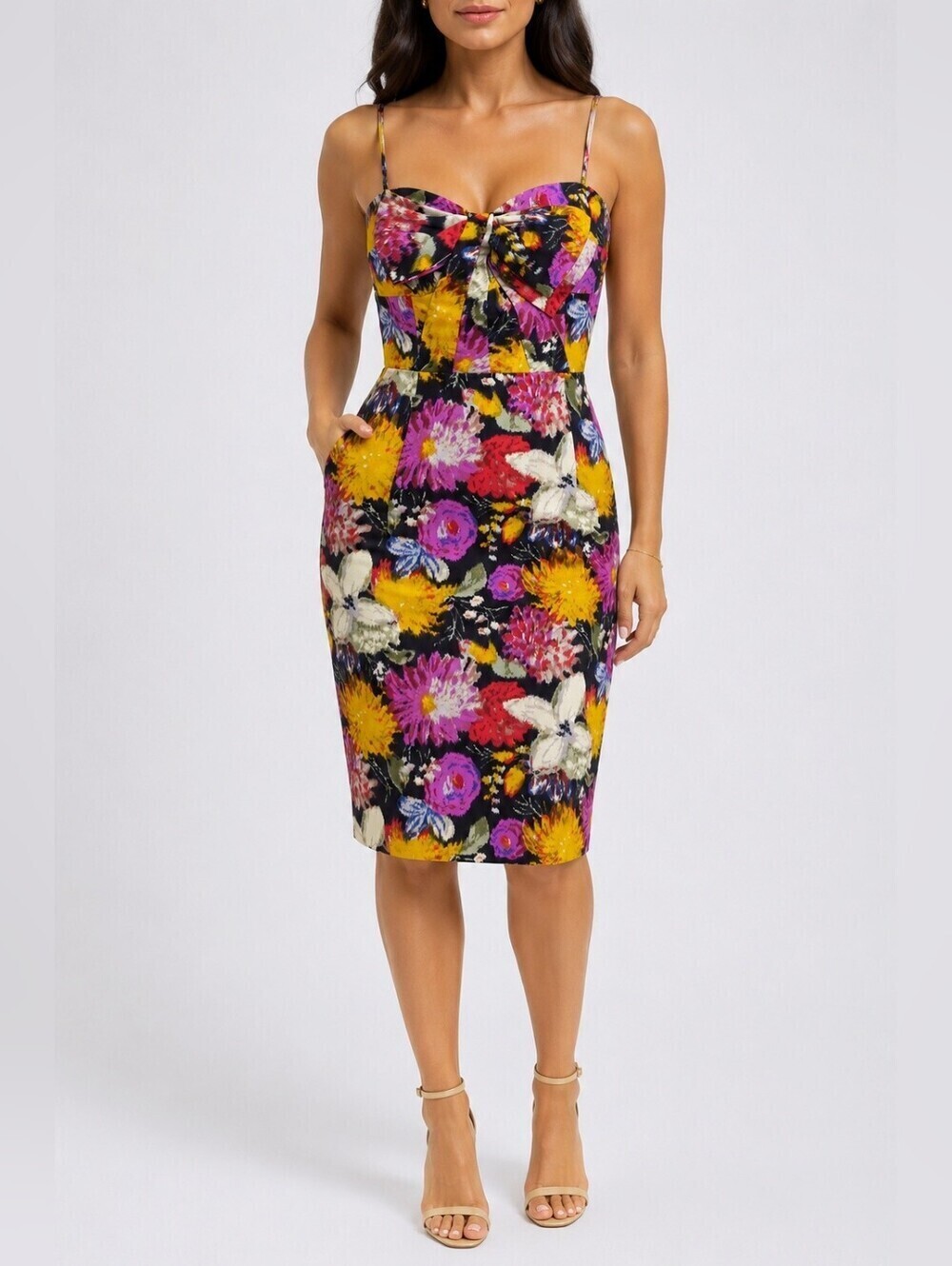 Moulinette Soeurs Floral Cotton Bow Front Dress with Pockets Sz 4